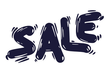 Sale hand drawn text. Vector stylized brush word.