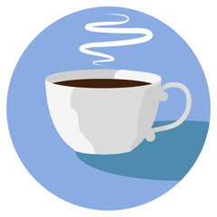 Coffee cup icon flat style vector kitchen utensil