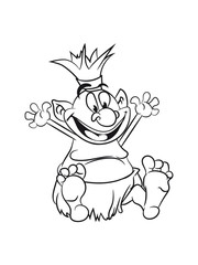 troll witzig cartoon freude spitzohr märchen wald fabeln sagen fantasy einfarbig
