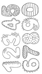 Children illustration dinosaur coloring book 