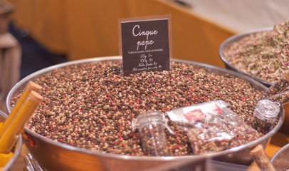 Variety of international spices