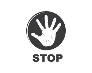 Fototapeta premium Hand stop and denied vector icon illustration design