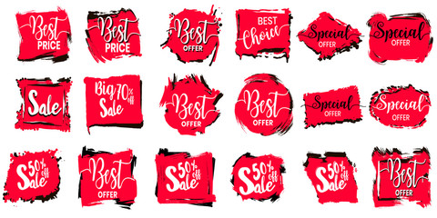 Vector sale tag with discount label. Best offer business elements design. Season special deal.