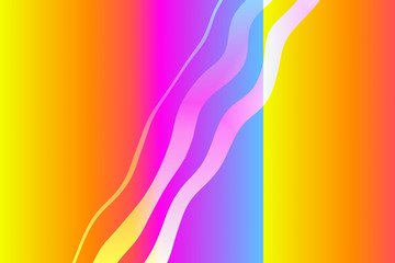 Bright neon geometric background. Fluorescent gradient colors texture. Simple shapes illustration