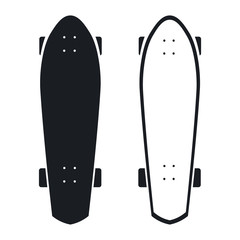 Set of Skateboards icons on white background.