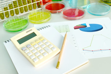 petridish and test tube in laboratory