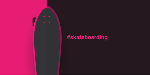 Modern Skateboarding illustration. Colorful Skate Board banner.