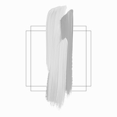 Paint smudge isolated on white background over square frame - Vector.