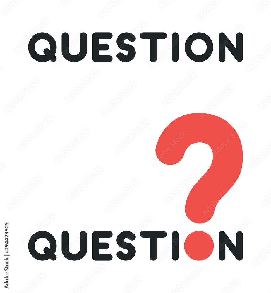 Poster vector icon set of question word with question mark.