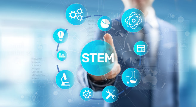 STEM science, technology, engineering, and mathematics as educational category.