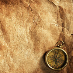 Compass on vintage paper