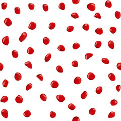 Pomegranate grains pattern. Sweet fruit Healthy eating, diet. Jewish New Year. Template for postcard or invitation card, poster, print. Vector illustration.
