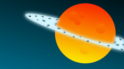 illustration of planet with planetary ring © Adam