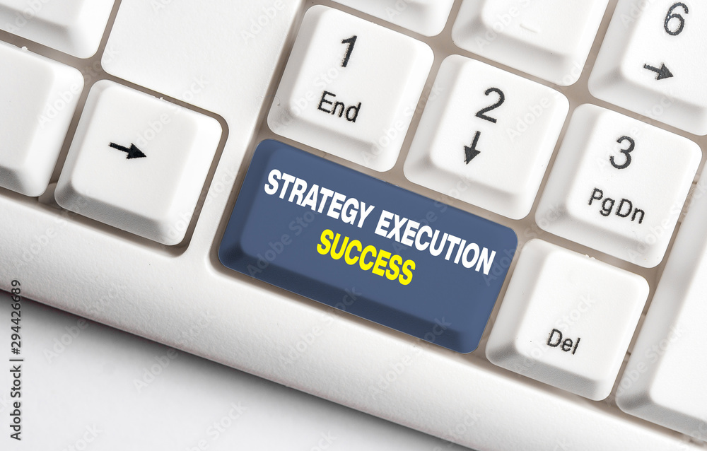 Poster handwriting text strategy execution success. conceptual photo putting plan or list and start doing i