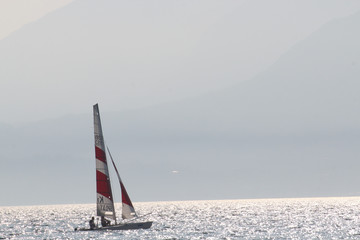 Sailing on Como Lake, Italy