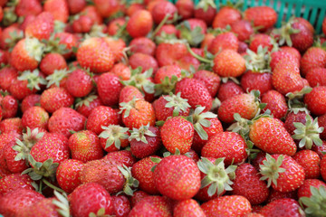 Strawberries background. Red Strawberry. Food background. Berries pattern. Vitamins background.