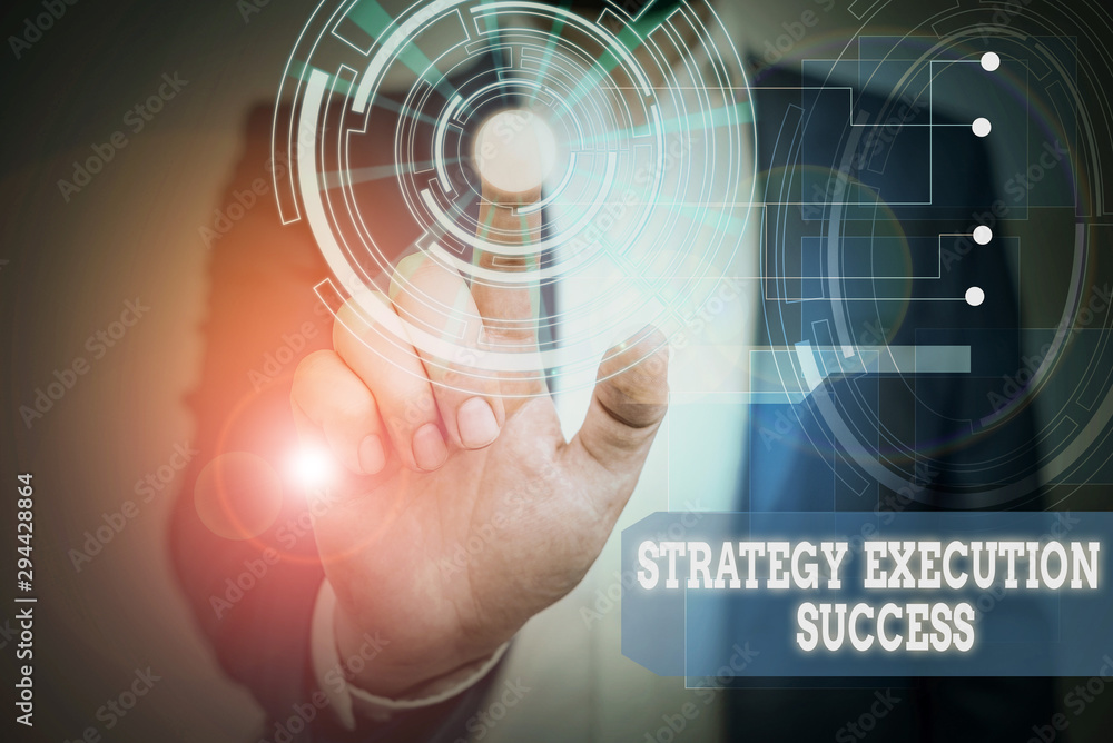 Poster text sign showing strategy execution success. business photo text putting plan or list and start doi
