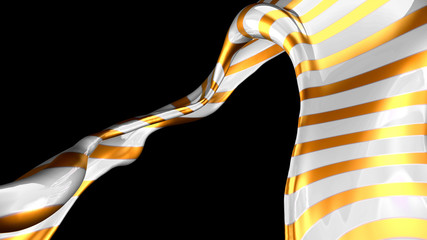 Beautiful elegant metal splash on a black background. 3d illustration, 3d rendering.