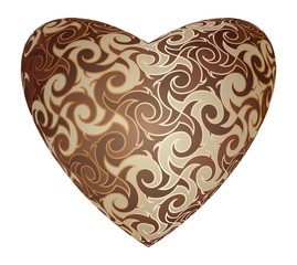 Chocolate candy in the form of heart.