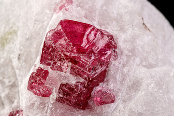 macro mineral stone spinel black background