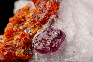 macro mineral stone spinel black background