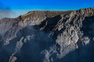 landscape zoom texture mountain with deep blue sky