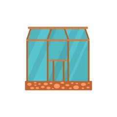 Glasshouse icon. Flat illustration of glasshouse vector icon for web design