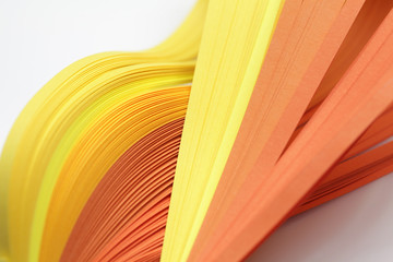 Abstract Yellow color wave curl strip paper.  Background for prints, posters, cards.