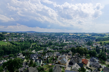 Fototapeta premium Schneeberg, located in the Erzgebirge mountain range of Saxony, Germany, is a town rich in history and culture. Known for its picturesque landscapes and historical significance in mining