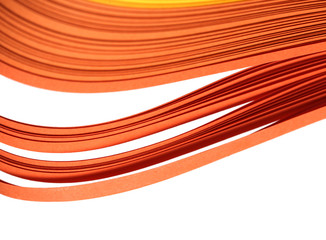 Abstract Orange color wave curl strip paper.  Background for prints, posters, cards.
