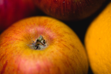 apple on black background