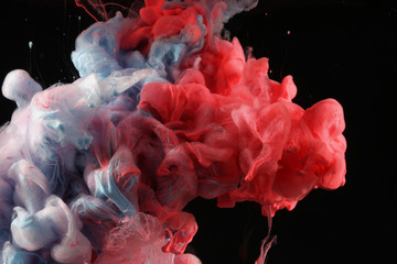 Acrylic colors in water. Ink blot. Abstract smoke background.