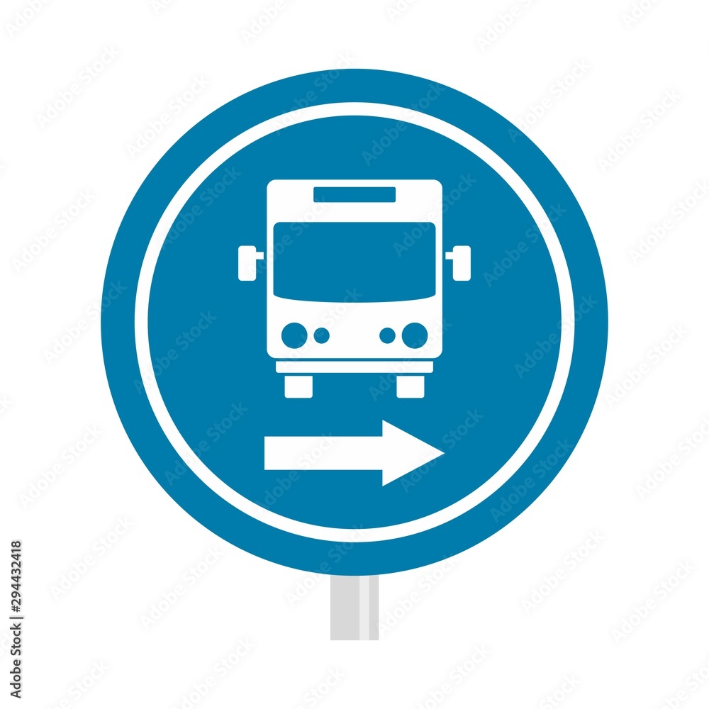 Poster circle bus station sign icon. flat illustration of circle bus station sign vector icon for web desig