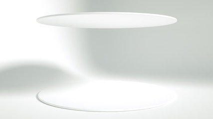 Elegant, beautiful abstract background with elements, studio, pedestal, minimalism. 3d illustration, 3d rendering.
