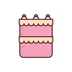 birthday cake flat in white background