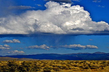 Virga Rain from small thunderhead over Alamosa National Wildlife Refuge, Colorado 