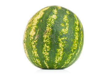 Ripe watermelon close up isolated on white background
