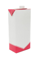 Empty milk package isolated on white background