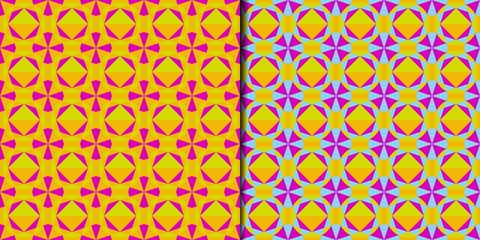 Collection seamless patterns with colorful ornament. Template for prints, textile, package, cover, greeting cards, wallpaper. All patterns in a swatch panel.