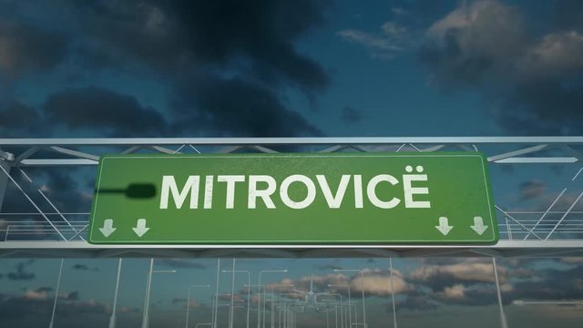 the plane landing in Mitrovice kosovo