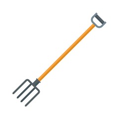 Garden pitchfork icon. Flat illustration of garden pitchfork vector icon for web design