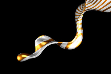 Beautiful elegant metal splash on a black background. 3d illustration, 3d rendering.