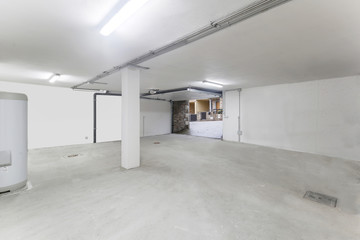 Interior of the empty garage in the residential house.