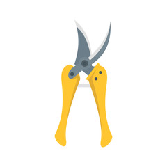 Garden secateurs icon. Flat illustration of garden secateurs vector icon for web design