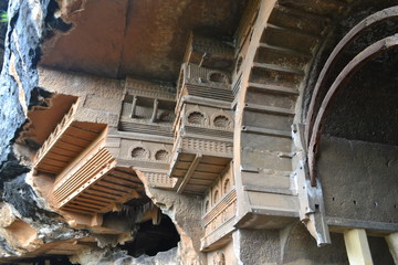 kondhane buddhist cave at karjat in maharashtra	