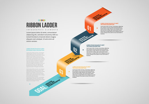 Isometric Ribbon Ladder Info Chart Layout