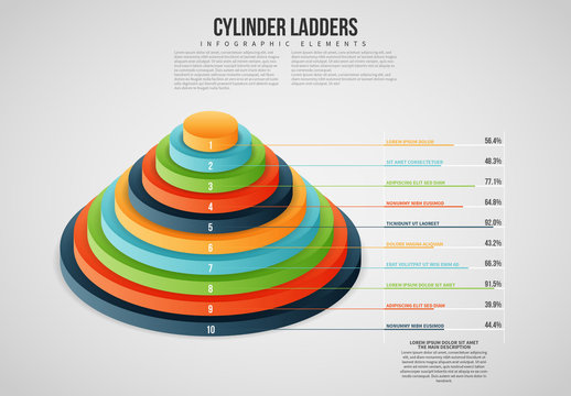 Isometric Cylinder Ladders Info Chart Layout
