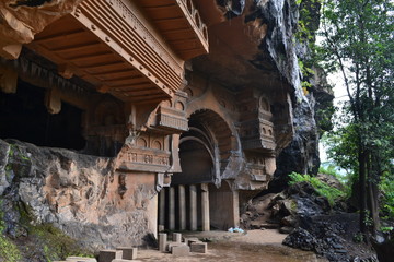kondhane buddhist cave at karjat in maharashtra 