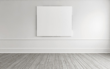 Art gallery template or mockup in monochrome white