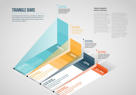 Isometric Triangle Bars Info Chart Layout
